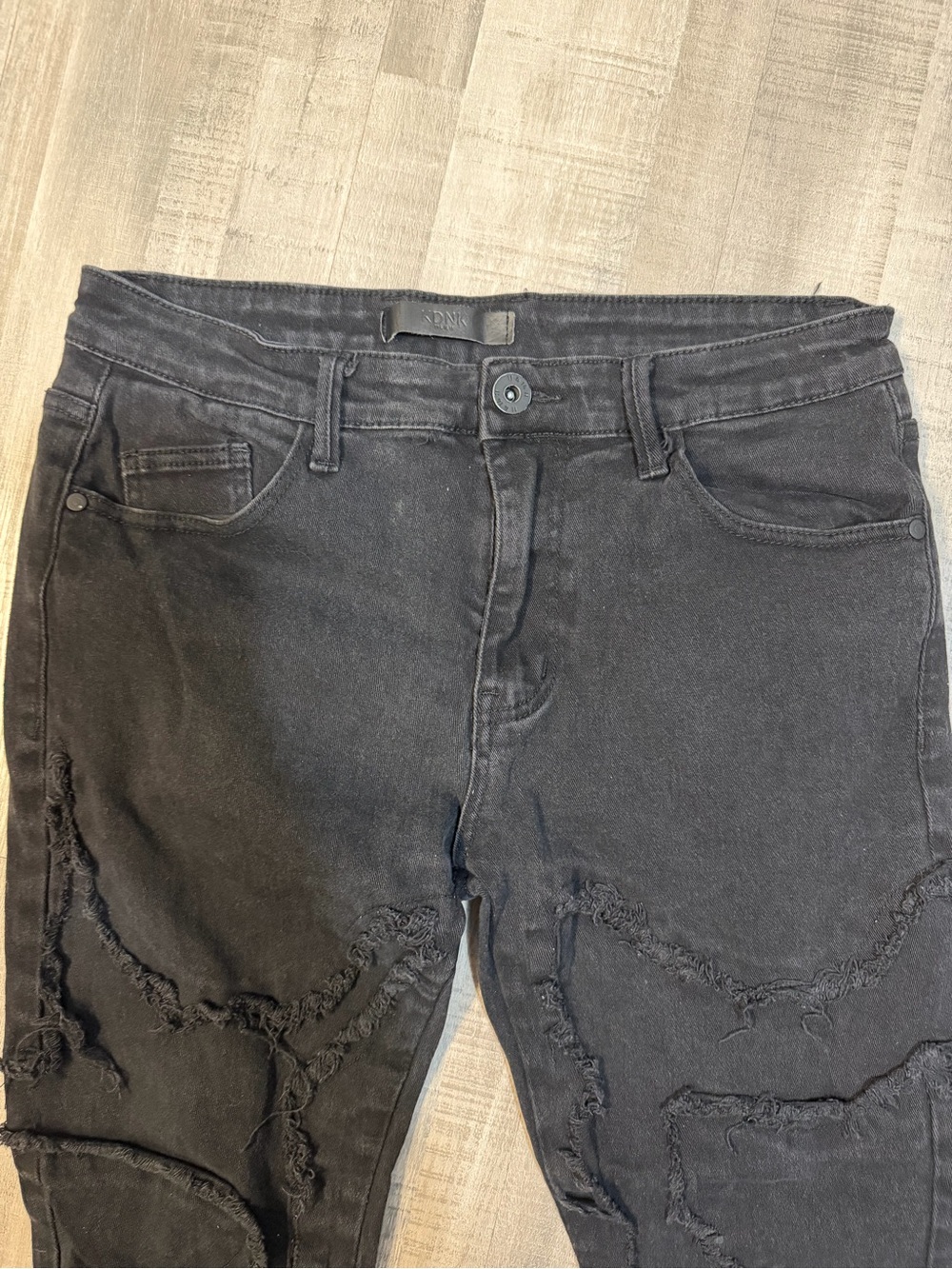 KDNK Black Distressed Skinny Jeans Men’s Size 34 Stretch Moto Streetwear Denim